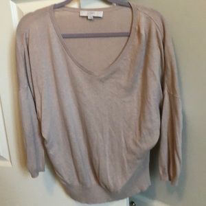 Loft cream v neck lightweight sweater